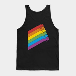 Flying Rainbow Cats Lines by Tobe Fonseca Tank Top
